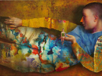 Mario Gómez, La vida que fue, óleo sobre tela, 70 x 115 cm. 2024